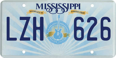 MS license plate LZH626