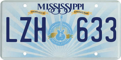 MS license plate LZH633