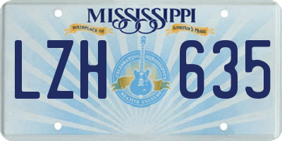 MS license plate LZH635