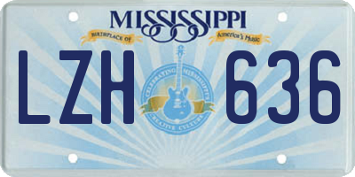 MS license plate LZH636