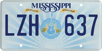 MS license plate LZH637