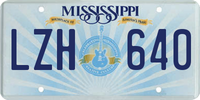 MS license plate LZH640