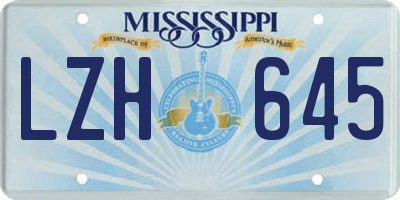 MS license plate LZH645