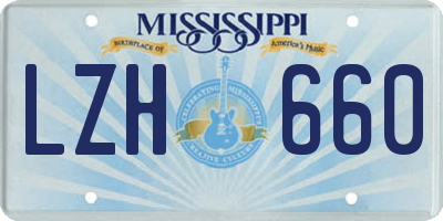 MS license plate LZH660