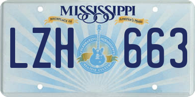 MS license plate LZH663