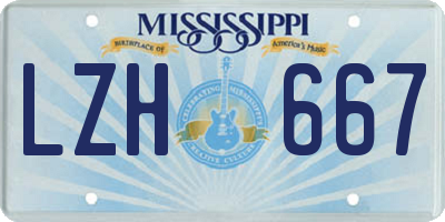 MS license plate LZH667