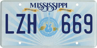 MS license plate LZH669