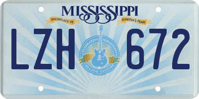 MS license plate LZH672