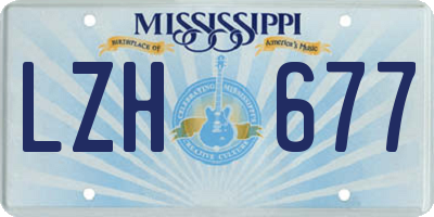 MS license plate LZH677