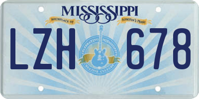 MS license plate LZH678