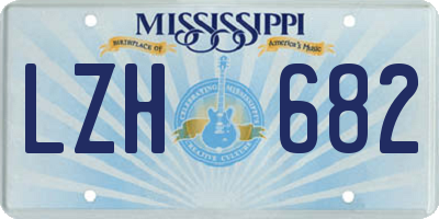 MS license plate LZH682