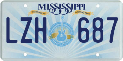 MS license plate LZH687