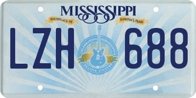 MS license plate LZH688