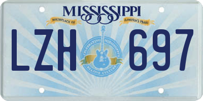 MS license plate LZH697