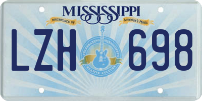 MS license plate LZH698