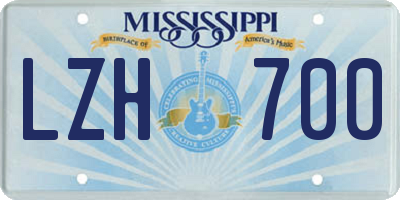 MS license plate LZH700