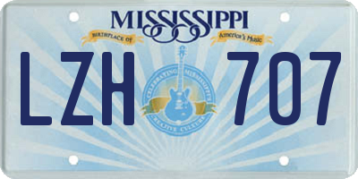 MS license plate LZH707