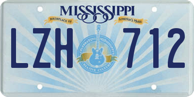 MS license plate LZH712