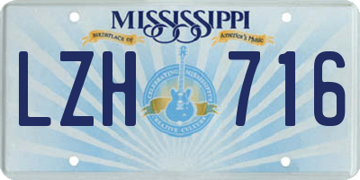MS license plate LZH716