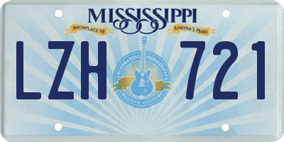 MS license plate LZH721