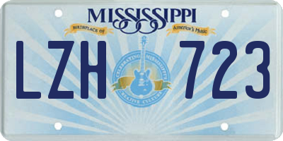 MS license plate LZH723