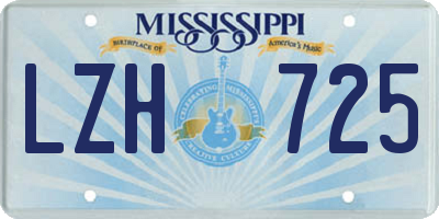 MS license plate LZH725