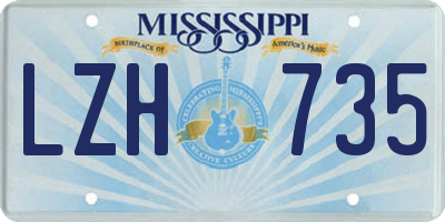 MS license plate LZH735
