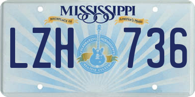 MS license plate LZH736
