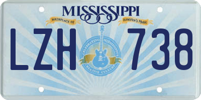 MS license plate LZH738
