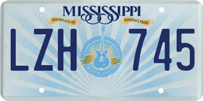 MS license plate LZH745