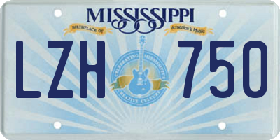 MS license plate LZH750