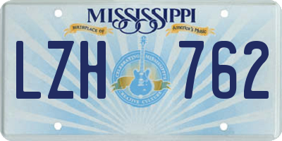 MS license plate LZH762