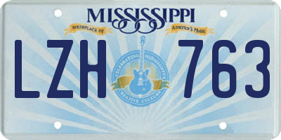 MS license plate LZH763