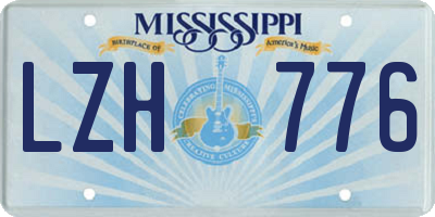 MS license plate LZH776