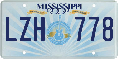 MS license plate LZH778
