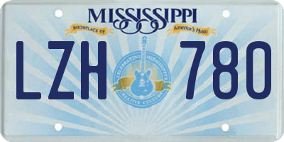 MS license plate LZH780