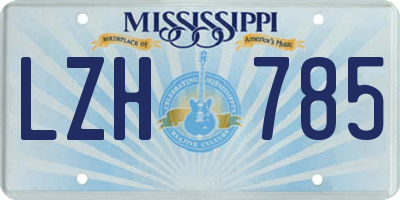 MS license plate LZH785