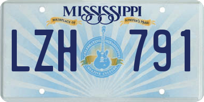 MS license plate LZH791