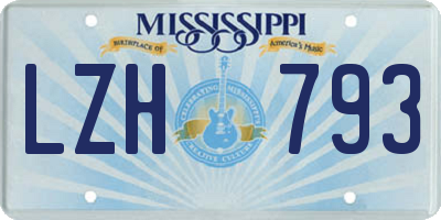 MS license plate LZH793