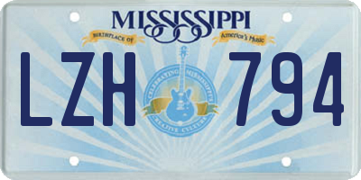 MS license plate LZH794