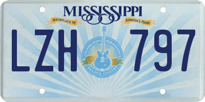 MS license plate LZH797