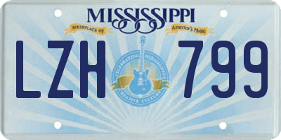 MS license plate LZH799