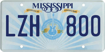 MS license plate LZH800