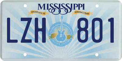 MS license plate LZH801