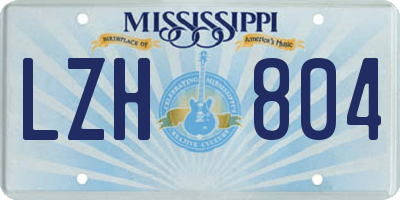 MS license plate LZH804