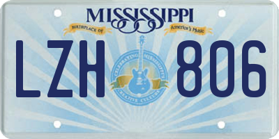 MS license plate LZH806
