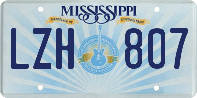 MS license plate LZH807