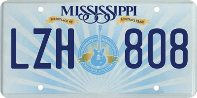 MS license plate LZH808