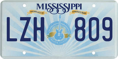 MS license plate LZH809