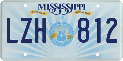 MS license plate LZH812